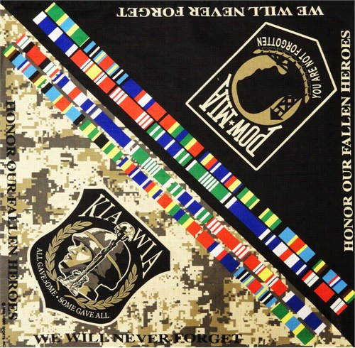 2 In 1 Pow Mia - Kia Wia Bandana (22&quot; X 22amp;quot;)