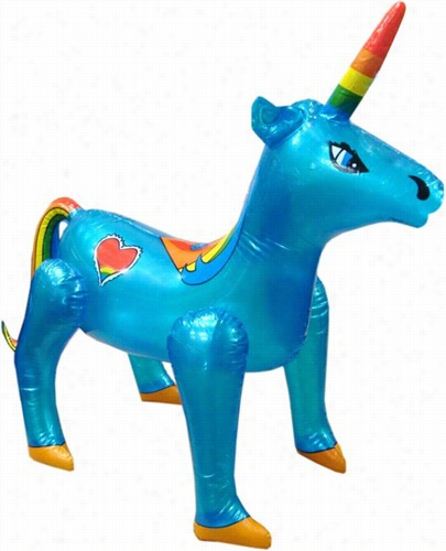 28 Inch Inflatable Unicorn In Assorted Colors