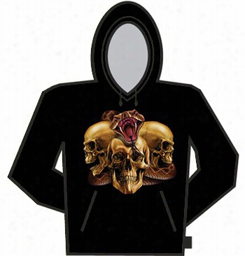 3 Skullwith Rattle Snake Hoodie