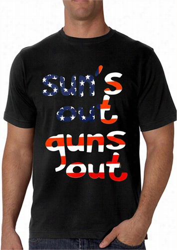 American Flag Sun's Out  Guns Out Men's T-shirt