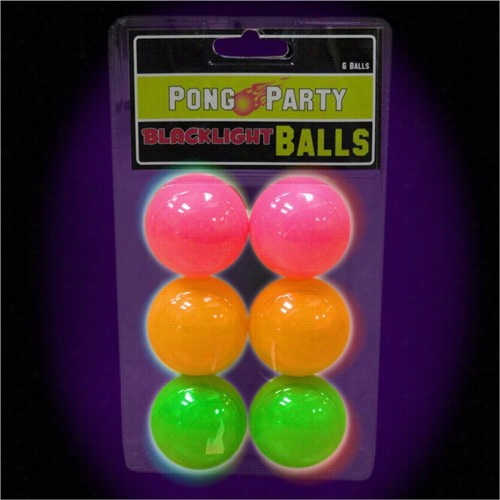 Black Light Reactive Neon Beer Pong Balls (6  Pack)