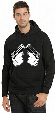 Cartoon Hands  Double Guns Adult Hoodie