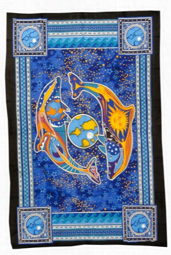 Celestial Dolphins Tapestry