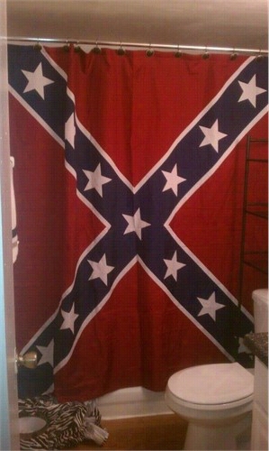 Confederate Rebel Battle Flag Shower Curtain (70 X 72 Inches)