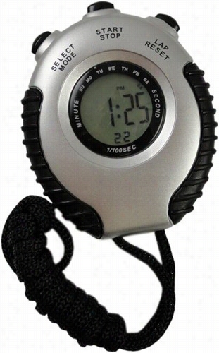 Deluxe Lcd Display Stopwatch (silver)