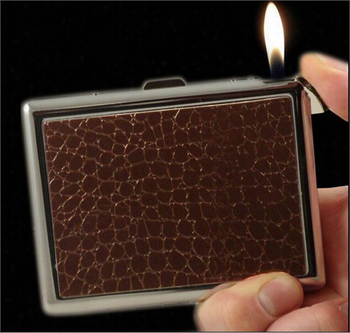 Designer 2 In 1 Cigarette Case With Built In Ligbter (for Regular Bigness)