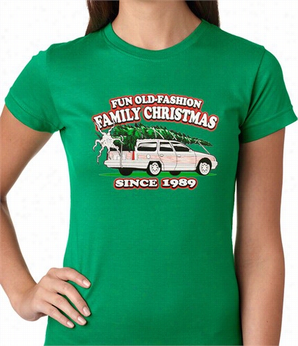 Fun Old-fashioned Family Christams Since 1989 Ladies T-shirt