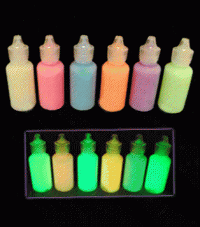 Glow In The Dark Fabric Paint Tubes (set Of 6)