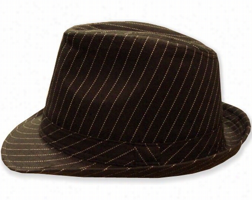 Godfather Pinstripe Fedora Hat (dark Brown)