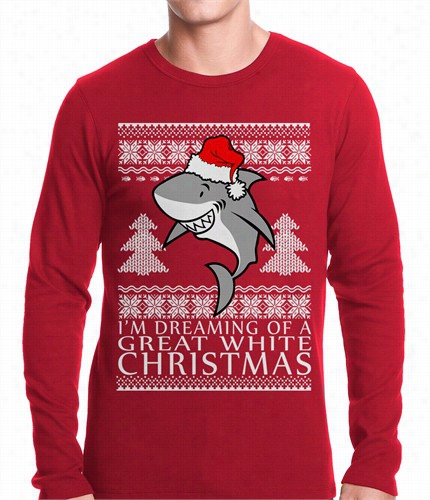 Great White Shark Christmas Thermal Shir