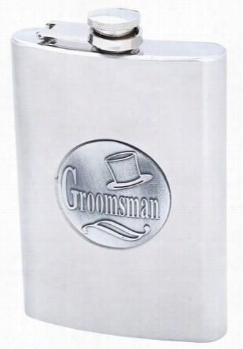 Groomsman Emblem 8oz Stainless Armor Flask