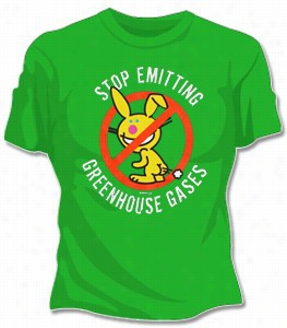 Happy Bunny Stop Emitting Greenhouse Gases T-shirt