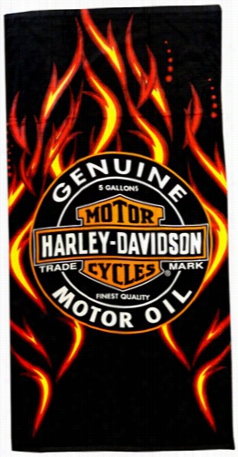 Harley Davidson Flames Becah & Bath Towel (30&quot; X 0&quot;)