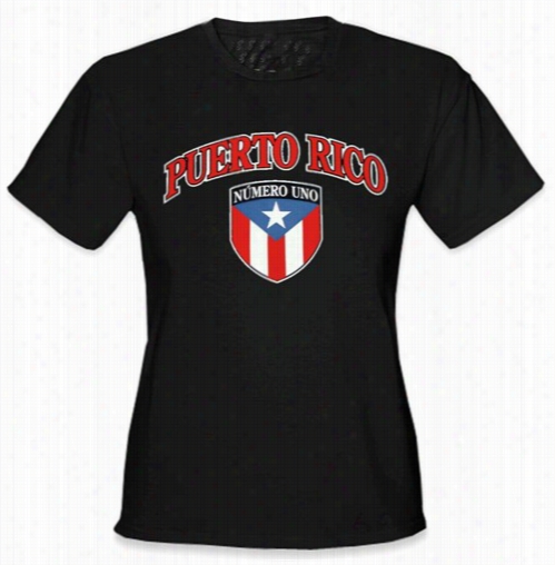 Internatonal Soccer Shirts - Puerto Rico Crest T-shirt (girls)