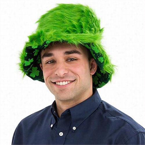 Irish Shamrock Furry Bucket Hat