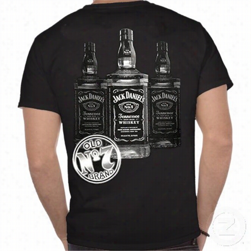 Jack Daniel's Authoritative &quot;jd 3 Bottles&quot; Men's T-shirt