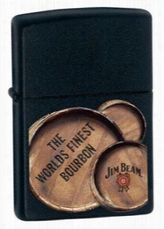 Jim Beam 3 Barrel Black Matte Zippo