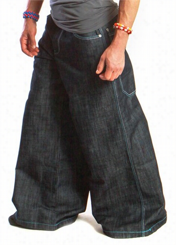 Kikwear Jeans  - Kikwear 32&quot; Bottom Super Deljxe Wide Leg Pant (black Denim)