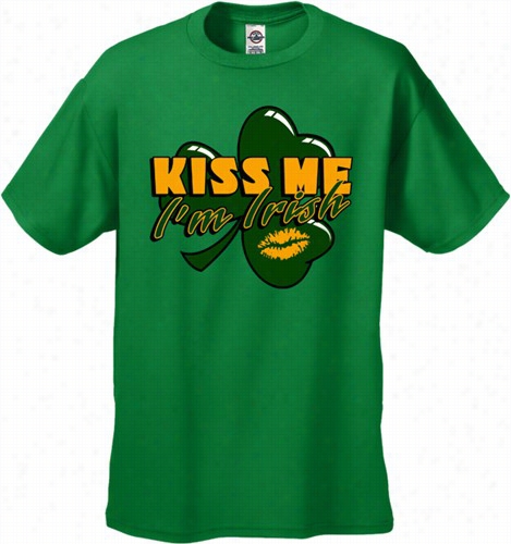 Kiss Me I'm Riish Shamrock Men's T-shirt