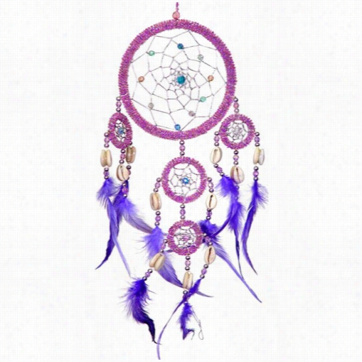 Large Purple Eaded Dream Catcher