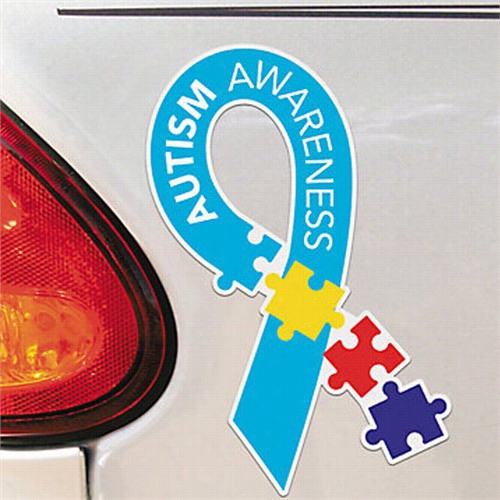 Light Blue Ribbon - Autism Awareness Car Magnet