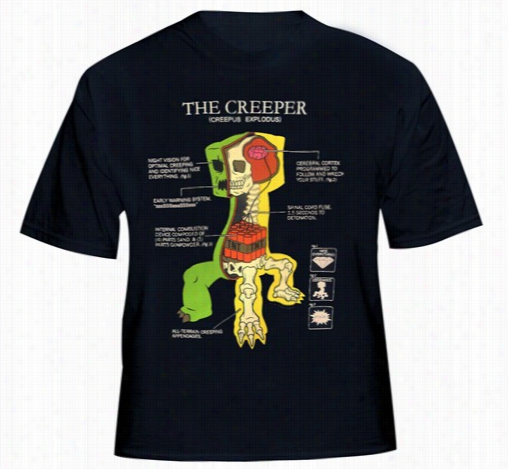 Minecraft &quot;anatomy&quot; Kds T-shirt (navy Blue)