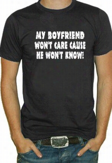 My Booyfriend Won't Care T-shirt (mens)