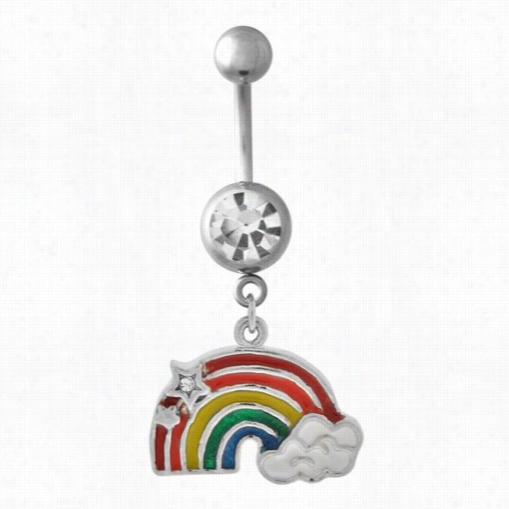 Navel Person Je Welry - Rainbow, Cloud, And Stars Dang Lle Swell Button Ring