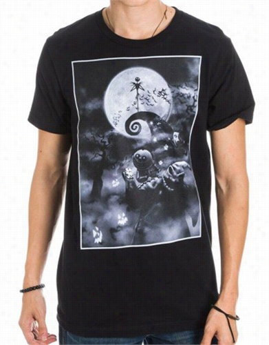 Official Nightmare Above Chritmas Group Moon T-shirt