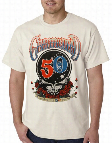 Officil Theg Rateful Dead 50th A Nniversary Natu Ral Mens T-shirt