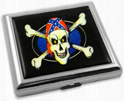 Rebel Pirate Skull Cigarette Cas E (in The Place Of Regular Size Only)