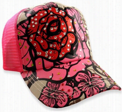 Rebel Spirit & ;qu Ot;rosa D'amore Couture&quot; Girly Trucker Hat