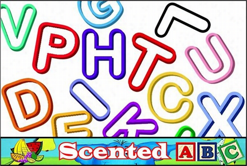 Scented Rubberband Bracelets - Alphabet Fun Shapes Scented Rubber Band Bracelet (12 Pack)