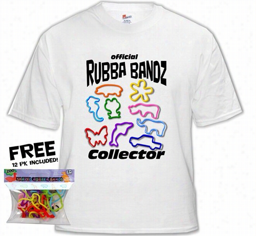 Silly Shaped Rubba Bandz Fan Club T-shirt With Free Pack Of Animal Bands