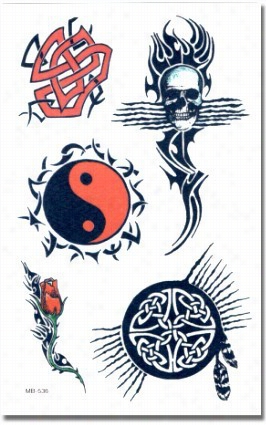 Tribal Life Symbols Temporary Tattoo