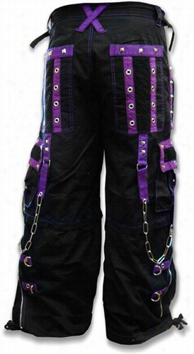 Tripp Nyc &quot;death Row&wuot; Bondage Pants (blackpurple)