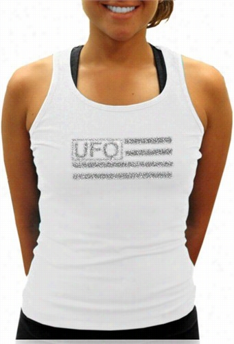 Ufo Girrly Racer Back Tank Top (whte)