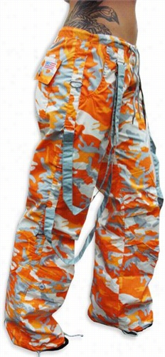 Ufos Trapp Hipste R Girls Pants (orange Camo/silver Gre)