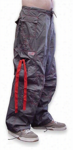 Unisex Ufo Pants With Conntrast Cklor (grey/red)