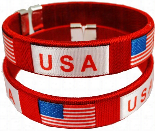 Usa Internaitonal Flag Cuff Bracelet