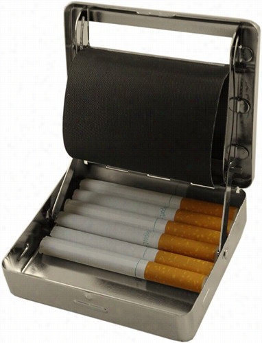 All In One Automatic Cigarette Roller & Storage Box (silver) (forr Regular Size Onlly)