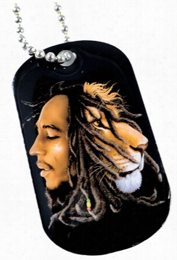 Bob Marley Pofiles Dog Tag Necklace