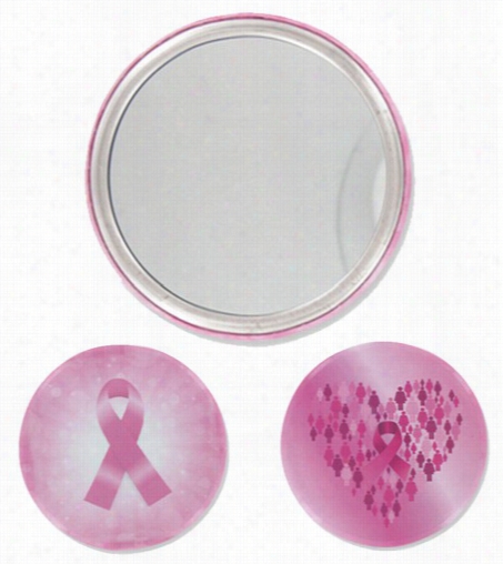 Breast Cancer Awareness 3 Inch Round Mirror (assorted)