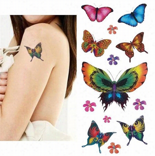 Butterfly Temporary Tattoo Assortment (72 Butterfly Tattoos)