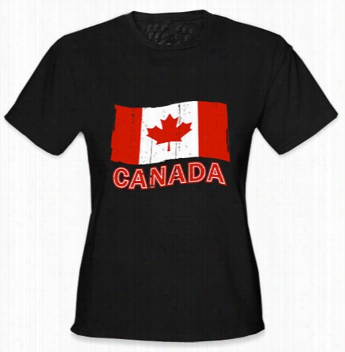 Canada Vintage Flag Gir's T-shirt