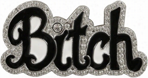 Couturw Rhinestone Bitch Belt Buckle By The Side Of Free Leather Belt