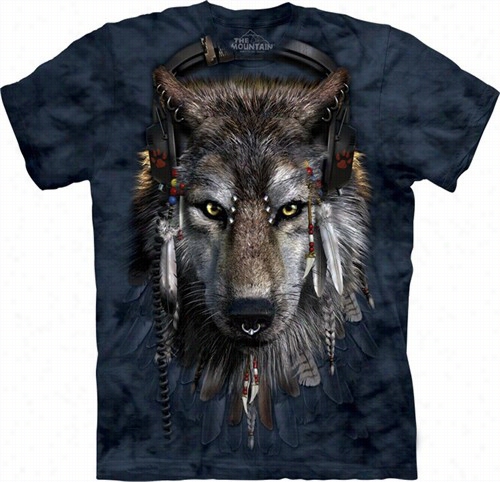 Dj Fen Wolf Big Face Men's T-shirt