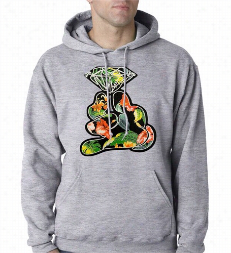 Floral Cartoon Diamond Index Adult Hoodie