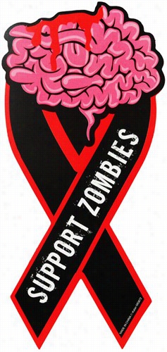 Funny & Novelty  Magnets - Support Zombies Br Ains Car Ribbon Magnet