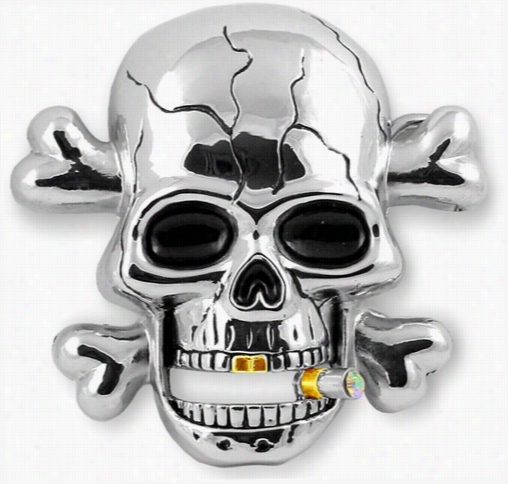 Gangsta Blunt Skull Buckle Witt Rid Leather Belt